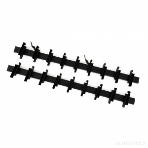 Profil aluminiowy na 9 uchwytów - 825mm - czarny