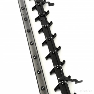 Profil aluminiowy na 12 uchwytów - 1092mm - czarny